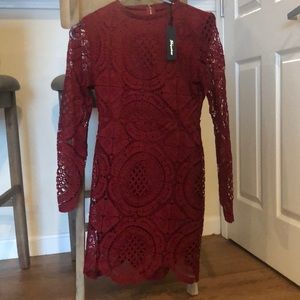 Burgundy lace dress